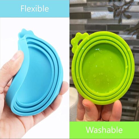 2Pcs Silicone Pet Food Can Lid Cover for Cat & Dog Dishwasher Safe - Keeps Wet Food Fresh, Pet Treat Storage Accessory in Saudi Arabia