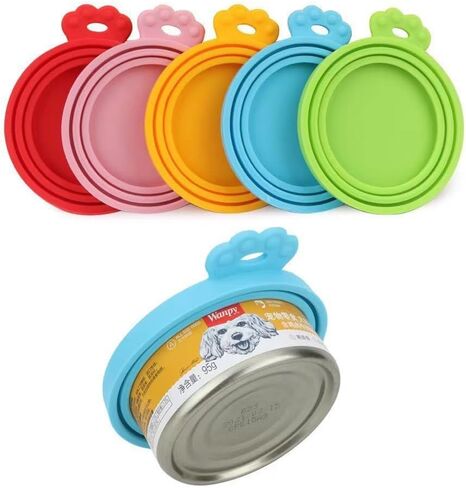 2Pcs Silicone Pet Food Can Lid Cover for Cat & Dog Dishwasher Safe - Keeps Wet Food Fresh, Pet Treat Storage Accessory in Saudi Arabia