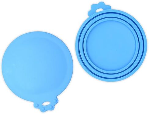 2Pcs Silicone Pet Food Can Lid Cover for Cat & Dog Dishwasher Safe - Keeps Wet Food Fresh, Pet Treat Storage Accessory in Saudi Arabia