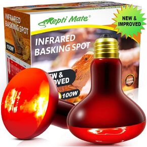 2 Pack Infrared Heat Lamp Bulbs, 100W Reptile Heat Emitter Infrared Basking Spot Light, Red Heat Lamp for Chickens Coop Reptile Pets Brooder Use in Kuwait