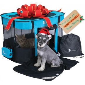 Portable Dog Playpen Medium - Cat Playpen for Indoor Cats Enclosed - Foldable Collapsible Fabric Pen - Travel Puppy Kitten Crate Kennel - Indoor Outdoor popup Tent for Pets Small Dogs Puppies Kittens in Saudi Arabia