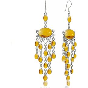 أقراط خطافية مصنوعة يدويًا من الفضة الإسترليني عيار 925، مجوهرات نسائية من الأحجار الكريمة البيضاوية مقاس 6x4 صغيرة متعددة الخيوط، أقراط متدلية كبيرة، هدية عيد الميلاد in Kuwait