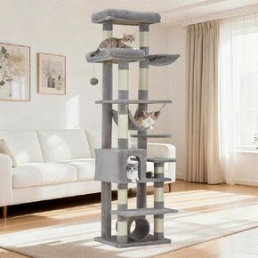 Cat Tree for Large Cat 74",Tall Cat Tower for Indoor Cats with 6 Scratching Posts,Large Top Perch, Balls, Sturdy Heavy Duty House for Adult Big Cats in Kuwait