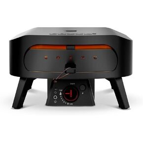 فرن بيتزا غاز مقاس 17 بوصة مع حجر بيتزا دوار لتسهيل عمل البيتزا على طراز المطاعم في المنزل - شعلة ثلاثية، ومقياس حرارة مدمج، وتسخين سريع لمدة 15 دقيقة، وفرن بيتزا خارجي محمول in Kuwait