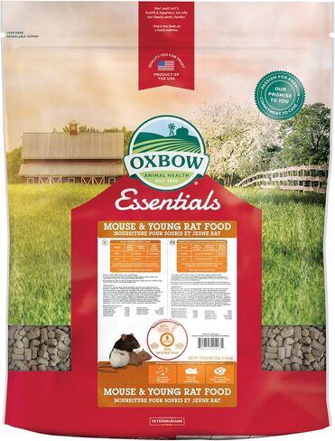Oxbow Essentials Mouse & Young Rat Food, Pet Food for Rats & Mice, All-Natural Vitamin & Mineral Rich Formula, Veterinarian Recommended, Oxbow, Rodent Pellets, Made in USA, 2.5 lb Bag in Saudi Arabia
