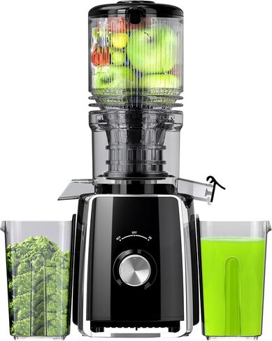 Cold Press Juicer, Slow Masticating with Wide Feed Chute for Whole Fruits & Vegetables | Higher Juice Yield & Nutrient Retention | BPA-Free, 300W Quiet Motor | Easy to Clean Juice Extractor Machine in Kuwait