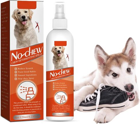 No Chew Spray for Dogs, Bitter Apple Spray for Dogs to Stop Chewing, 120ML Pet Deterrent Spray, Anti Chew Protect Furniture, Prevent Licking No Marking in Saudi Arabia