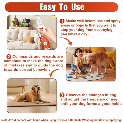 No Chew Spray for Dogs, Bitter Apple Spray for Dogs to Stop Chewing, 120ML Pet Deterrent Spray, Anti Chew Protect Furniture, Prevent Licking No Marking in Saudi Arabia
