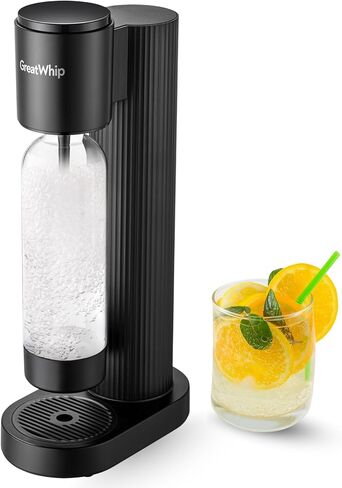 صانع المياه المتلألئة صانع الصودا آلة تدفق الصودا، زجاجة كربونات 1 لتر، صانع مياه الصودا متوافق مع كربونات ثاني أكسيد الكربون 60 لتر (غير متضمنة) in Kuwait