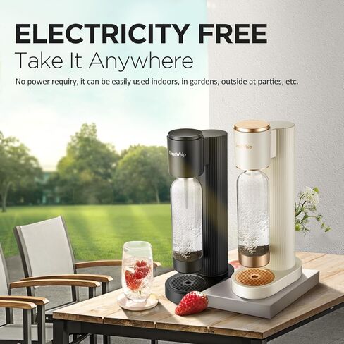 صانع المياه المتلألئة صانع الصودا آلة تدفق الصودا، زجاجة كربونات 1 لتر، صانع مياه الصودا متوافق مع كربونات ثاني أكسيد الكربون 60 لتر (غير متضمنة) in Kuwait