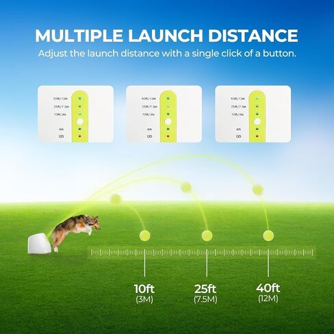 Automatic Dog Ball Launcher for Medium to Large Dogs, Interactive Tennis Ball Thrower, Rechargeable Dog Toy Mental Stimulation Training Game for Energetic Dogs in Saudi Arabia