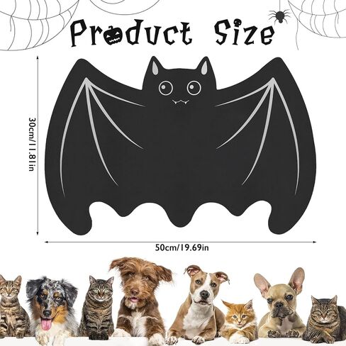 Halloween Pet Mat for Food and Water, Absorbent Non-Slip Quick Dry Dog Food Mat for Dog Cat Bowl Indoor Outdoor Pet Dining Gift Halloween Decorations (11.8 * 19.68in, Bat) in Saudi Arabia