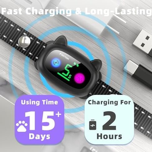 طوق النباح القابل لإعادة الشحن، طوق نباح الكلاب الذكي، طوق تدريب مضاد للنباح، مع حساسية قابلة للتعديل، اهتزازات صوتية، لا صدمة، طوق النباح للكلاب الكبيرة والمتوسطة والصغيرة in Kuwait