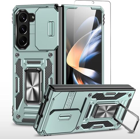 for Samsung Galaxy S21 Plus Case with Screen Protector,Built-in Slide Camera Cover+360°Kickstand Ring for S21+Plus Case Shockproof Anti-Scratch Military-Grade Drop Heavy Duty Protection Red in Saudi Arabia