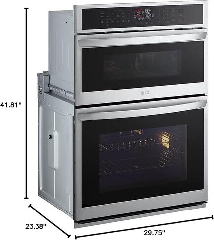 6.4 متر مكعب. قدم. فرن جداري ذكي كومبي مع مروحة حرارية، مقلاة بالهواء من الفولاذ المقاوم للصدأ المقاوم للطباعة in Kuwait