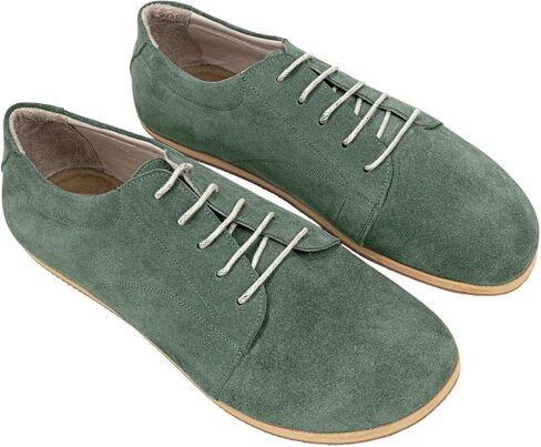 Taksim Green Color Artisan Handcrafted Genuine Leather Zero Drop Barefoot Sneaker for Women Wide Toe Box Flexible Sole Lightweight Breathable Eco-Friendly Grounding Minimalist Shoes in Saudi Arabia