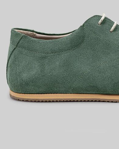 Taksim Green Color Artisan Handcrafted Genuine Leather Zero Drop Barefoot Sneaker for Women Wide Toe Box Flexible Sole Lightweight Breathable Eco-Friendly Grounding Minimalist Shoes in Saudi Arabia