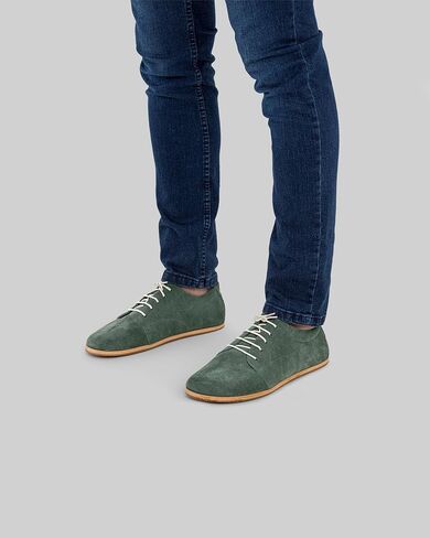Taksim Green Color Artisan Handcrafted Genuine Leather Zero Drop Barefoot Sneaker for Women Wide Toe Box Flexible Sole Lightweight Breathable Eco-Friendly Grounding Minimalist Shoes in Saudi Arabia
