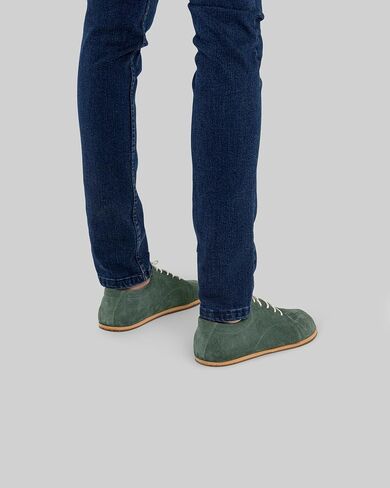 Taksim Green Color Artisan Handcrafted Genuine Leather Zero Drop Barefoot Sneaker for Women Wide Toe Box Flexible Sole Lightweight Breathable Eco-Friendly Grounding Minimalist Shoes in Saudi Arabia