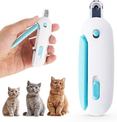 Cat Nail Clipper Adjustable Size, Cat Claw Clippers with 3-Size Trimming Hole & Hidden Nail File Round Hole Blade Pet Grooming Tool for Kittens & Indoor Cats in Saudi Arabia