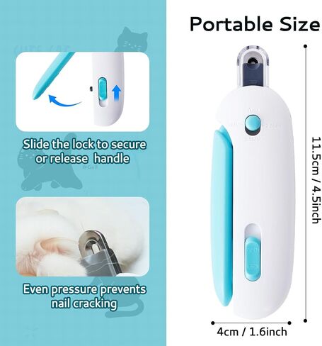 Cat Nail Clipper Adjustable Size, Cat Claw Clippers with 3-Size Trimming Hole & Hidden Nail File Round Hole Blade Pet Grooming Tool for Kittens & Indoor Cats in Saudi Arabia