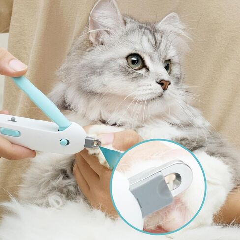 Cat Nail Clipper Adjustable Size, Cat Claw Clippers with 3-Size Trimming Hole & Hidden Nail File Round Hole Blade Pet Grooming Tool for Kittens & Indoor Cats in Saudi Arabia
