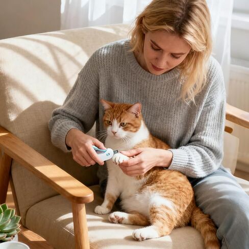 Cat Nail Clipper Adjustable Size, Cat Claw Clippers with 3-Size Trimming Hole & Hidden Nail File Round Hole Blade Pet Grooming Tool for Kittens & Indoor Cats in Saudi Arabia