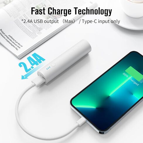 شاحن محمول ، 5000 مللي أمبير في الساعة بنك الطاقة ، S03 S03 بحجم الحزمة ، شحن سريع USB-C (داخل وخارج) متوافق مع سلسلة iPhone و Android وسماعات الأذن والمزيد in Kuwait