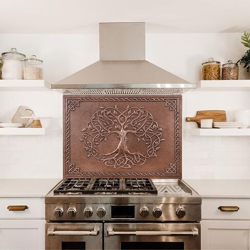Kitchen Backsplash, Sacred Tree with Celtic Border Copper Backsplash, Custom Copper Backsplash Panel, Handmade Copper Backsplash Tile, Indoor Outdoor Wall Decor (Copper) in Saudi Arabia