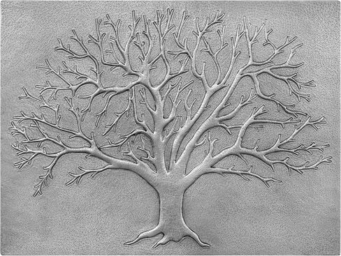 Handmade Copper Kitchen Backsplash Tiles, Tree of Life Kitchen Splashback, Customizable Copper Backsplash Panel, Handmade Copper Backsplash Tile, Indoor Outdoor Wall Decor (Gray) in Kuwait