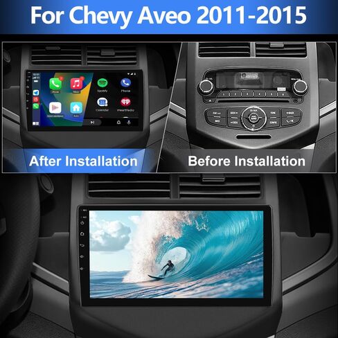 EagleNav Android 12 ستيريو سيارة لسيارة Chevy Aveo Sonic 2011-2015 9 بوصة تعمل باللمس راديو السيارة مع Carplay اللاسلكي Android Auto 2GB+32GB دعم صوت ستيريو للسيارة BT WiFi GPS Hi-Fi FM RDS SWC in Kuwait