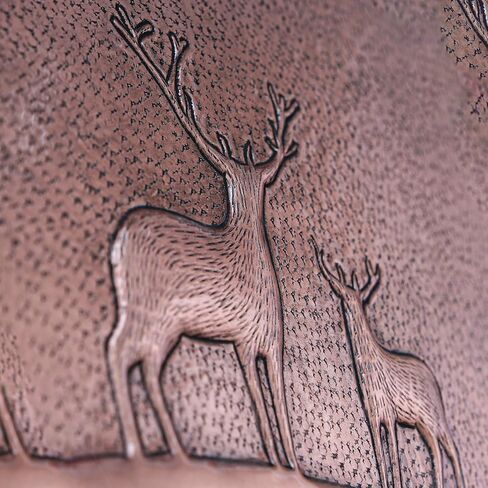 Kitchen Backsplash, Mountains Behind the Deers in the Forest Kitchen Backsplash, Nature Scene Copper Backsplash Panel, Handmade Copper Backsplash Tile, Indoor Outdoor Wall Decor (Brown) in Saudi Arabia