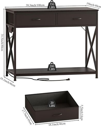 40-50 Gallon Fish Tank Stand，Aquarium Holder with Power Outlet and 2 Drawers，Heavy Duty Breeder Turtle Terrarium Stand Suitable for Turtle Tank, Reptile Terrarium, for Home Office (Black) in Saudi Arabia