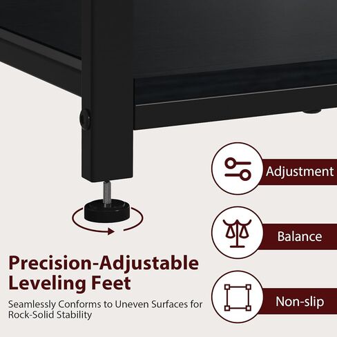 TFK 5-10 Gallon Fish Tank Stand, Height Adjustable Metal Aquarium Stand with Storage Drawers for Fish Tank Accessories Storage, Perfect for Turtle Tank, Reptile Terrarium, Black in Saudi Arabia