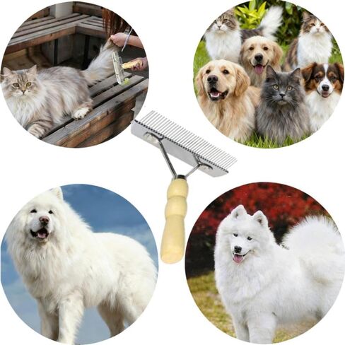 Dog Brush for Shedding, grooming tools with wood handle, suitable for dogs in Saudi Arabia