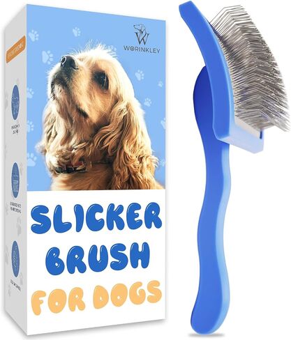 فرشاة Slicker للكلاب، فرش احترافية للعناية بالحيوانات الأليفة من أجل Goldendoodles، Labradoodles، Poodles - دبوس طويل لفك تشابك فرشاة إزالة تشابك الكلاب - كبيرة in Saudi Arabia