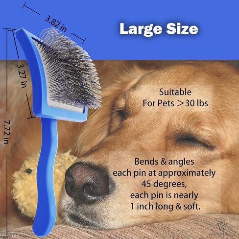فرشاة Slicker للكلاب، فرش احترافية للعناية بالحيوانات الأليفة من أجل Goldendoodles، Labradoodles، Poodles - دبوس طويل لفك تشابك فرشاة إزالة تشابك الكلاب - كبيرة in Saudi Arabia