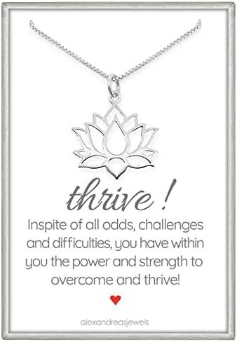 Lotus Flower Necklace for Women, Sterling Silver Lotus Necklace, Motivational Necklace, Inspirational Necklace, Yoga Jewelry in Saudi Arabia