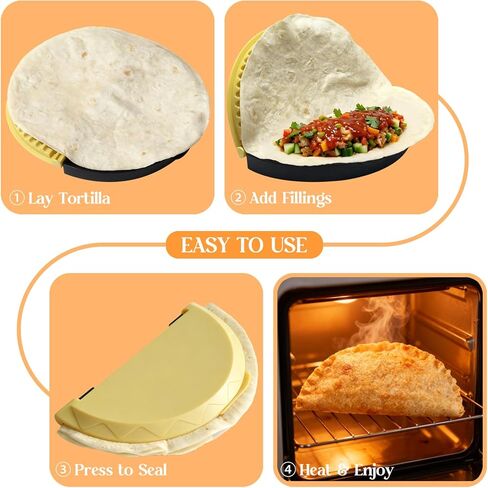 سدادة تورتيلا ومكشكش لفافات 6، 8، 10 بوصة | ماكينة ضغط يدوية 3 في 1 للبوريتو والكويساديلا والتاكو والكالزون محلية الصنع in Kuwait