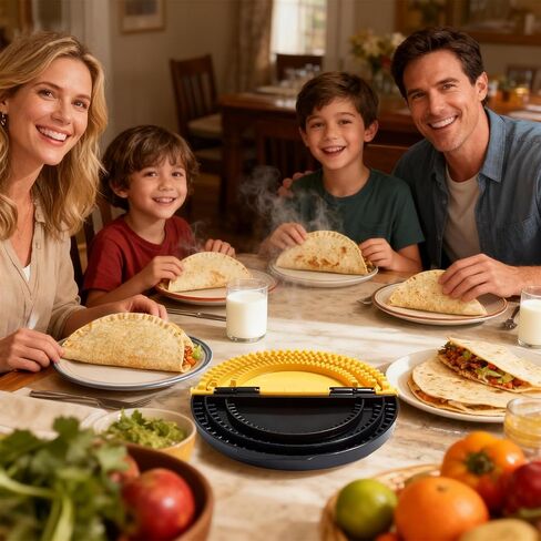 سدادة تورتيلا ومكشكش لفافات 6، 8، 10 بوصة | ماكينة ضغط يدوية 3 في 1 للبوريتو والكويساديلا والتاكو والكالزون محلية الصنع in Kuwait