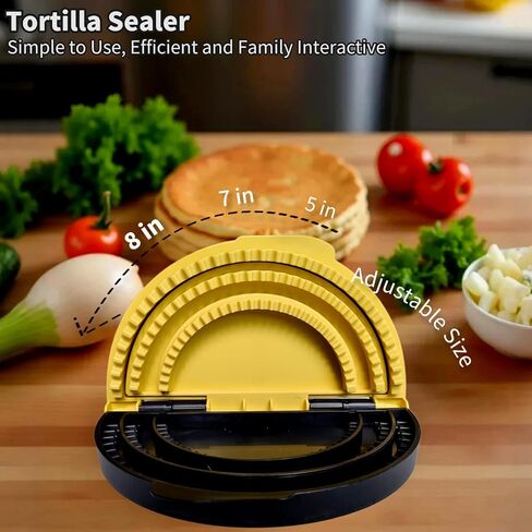 Tortilla Crimper & Quesadilla Maker, Adjustable Taco Crimper 3-in-1 Tortilla Sealer and Sandwich Crimper Press with Locking Wave Edge for Empanadas, Samosas, Easy DIY Snacks, Family Meals in Saudi Arabia