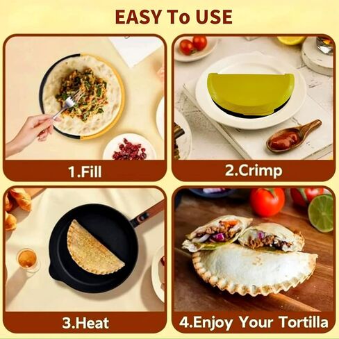 Tortilla Crimper & Quesadilla Maker, Adjustable Taco Crimper 3-in-1 Tortilla Sealer and Sandwich Crimper Press with Locking Wave Edge for Empanadas, Samosas, Easy DIY Snacks, Family Meals in Saudi Arabia
