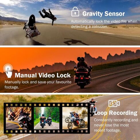 VSYSTO D6WL Motorcycle Dash Camera No Screen Safe Driving 130°Wide Angle IP67 Waterproof Dual Motor Drive Recorder 1080P Support Max 256GB G-Sensor WDR Loop Recording WiFi in Saudi Arabia