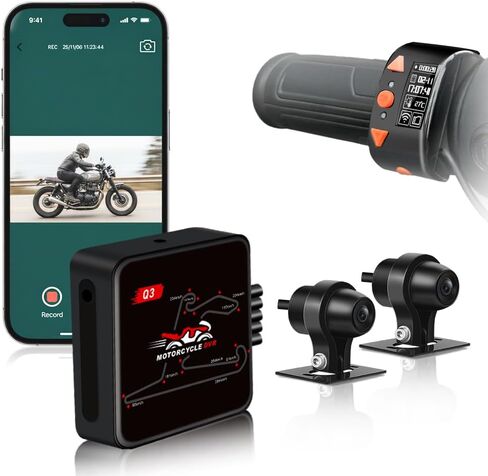 VSYSTO D6WL Motorcycle Dash Camera No Screen Safe Driving 130°Wide Angle IP67 Waterproof Dual Motor Drive Recorder 1080P Support Max 256GB G-Sensor WDR Loop Recording WiFi in Saudi Arabia