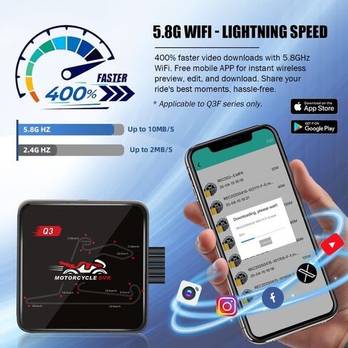 VSYSTO D6WL Motorcycle Dash Camera No Screen Safe Driving 130°Wide Angle IP67 Waterproof Dual Motor Drive Recorder 1080P Support Max 256GB G-Sensor WDR Loop Recording WiFi in Saudi Arabia