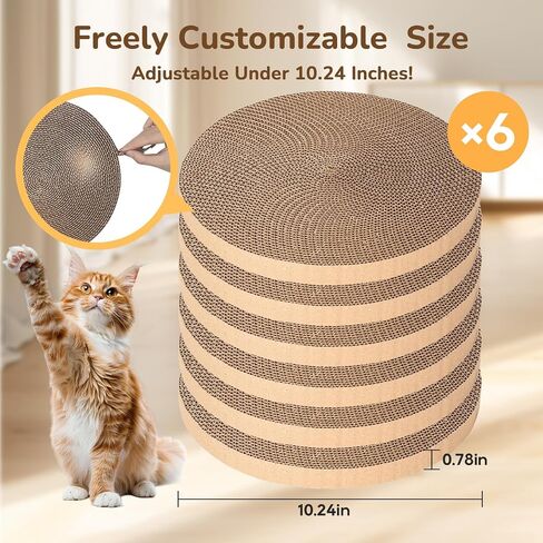 4pcs Cat Scratch Pad, Cat Scratcher Cardboard & Cat Scratching Pads - Round Cat Scratcher Refill, 10 Inch Diameter 7/8 Inch Thick cat scratchers for Indoor Cats in Saudi Arabia