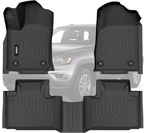 VIWIK Floor Mats Compatible for 2020 2021 2022 Model Y, Car Mats All Weather Custom Floor Liners Full Set Include 1st and 2nd Row Front & Rear, Automotive Floor Mats TPE Black in Saudi Arabia