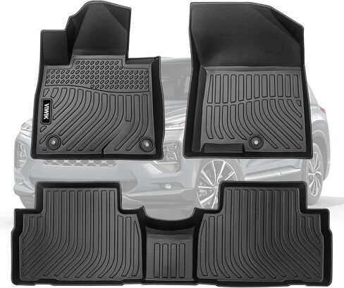 VIWIK Floor Mats Compatible for 2020 2021 2022 Model Y, Car Mats All Weather Custom Floor Liners Full Set Include 1st and 2nd Row Front & Rear, Automotive Floor Mats TPE Black in Saudi Arabia