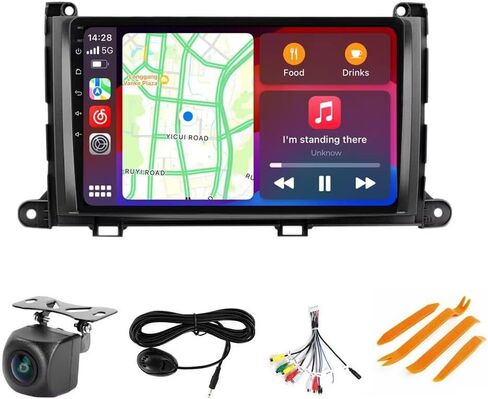 Android 12 Car Stereo Double Din for Toyota Sienna 2011 2012 2013 2014, 9 Inch Octa Core Car Radio Wireless Wired Car-Play Android Auto GPS Navi IPS Touchscreen FM AM RDS DSP, 2GB RAM 32GB ROM in Saudi Arabia