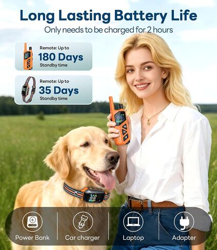 Dog Training Collar with Remote - 3300ft Long Range, IPX7 Waterproof, Rechargeable E-Collar with 4 Training Modes & Security Lock for Small, Medium and Large Dogs (Hot Pink) in Saudi Arabia